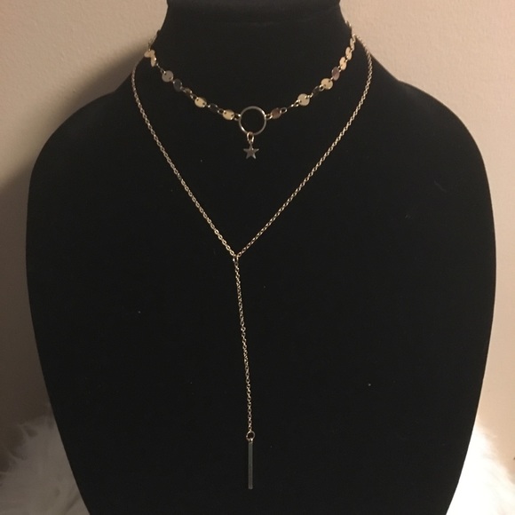 Beautiful 2 layer Gold Star boho necklace - Picture 5 of 5